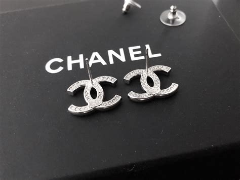 chanel style stud earrings|authentic Chanel logo stud earrings.